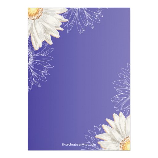 Modern Floral Purple Daisy Bridal Shower Personalized Announcement
