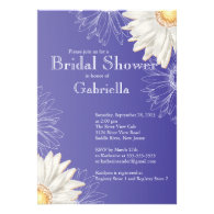 Modern Floral Purple Daisy Bridal Shower Personalized Announcement