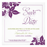 Modern Floral Save the Date Announcement (purple)