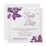 Modern Floral Save the Date Announcement (purple)