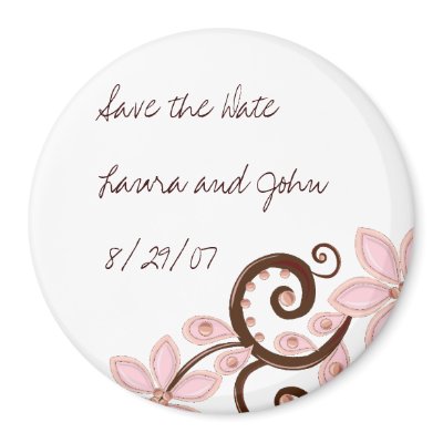 Modern Floral Save the Date Magnet
