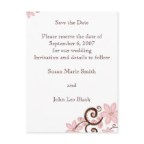 Modern Floral Save the Date Postcard