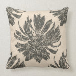 Modern Floral Throw Pillow - Antique Brown