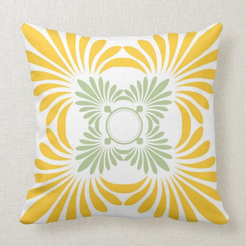 Modern Floral Throw Pillows:Yellow Green Pillows