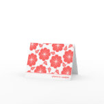 Modern Floral Vines Red Custom Thank You Cards