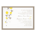 Modern Floral Wedding Invitation - Mustard