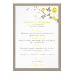 Modern Floral Wedding Menu - Mustard Custom Announcements