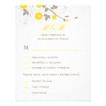 Modern Floral Wedding RSVP Card - Mustard Invitations