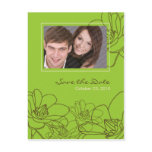 Modern Floral Wedding Save the Date Green & Brown Postcards