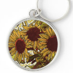 Modern Florals: Sunflowers keychains