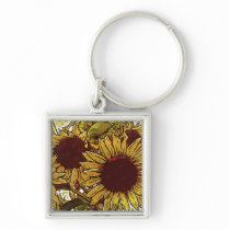 Modern Florals: Sunflowers Key Chain