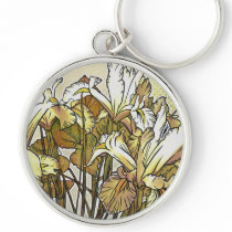Modern Florals: White Iris Keychain