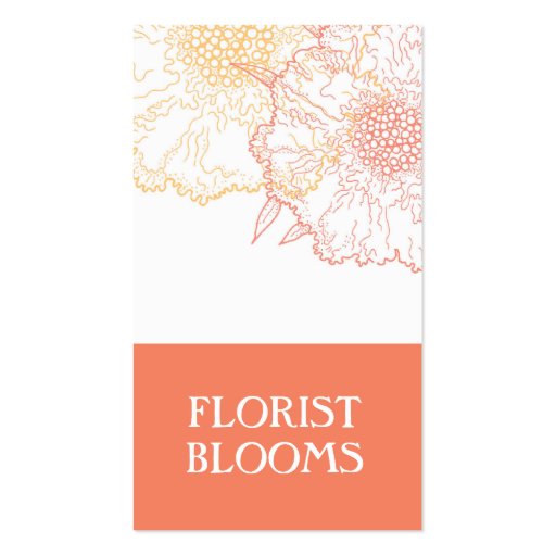 Modern Florist Business Card Orange Red (front side)