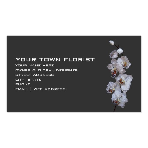 Modern Florist Business Card - Orchids (front side)