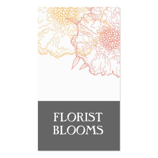 Modern Florist Business Cards Grey Orange Red
