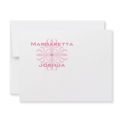 Modern Flourish Pink Wedding Invitation RSVP