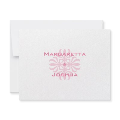 Modern Flourish Pink Wedding Invitation RSVP