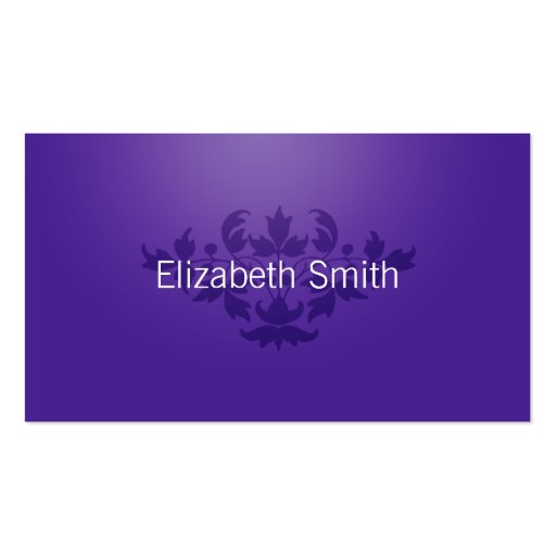 Modern Flourish Purple and Grey Business Card (front side)