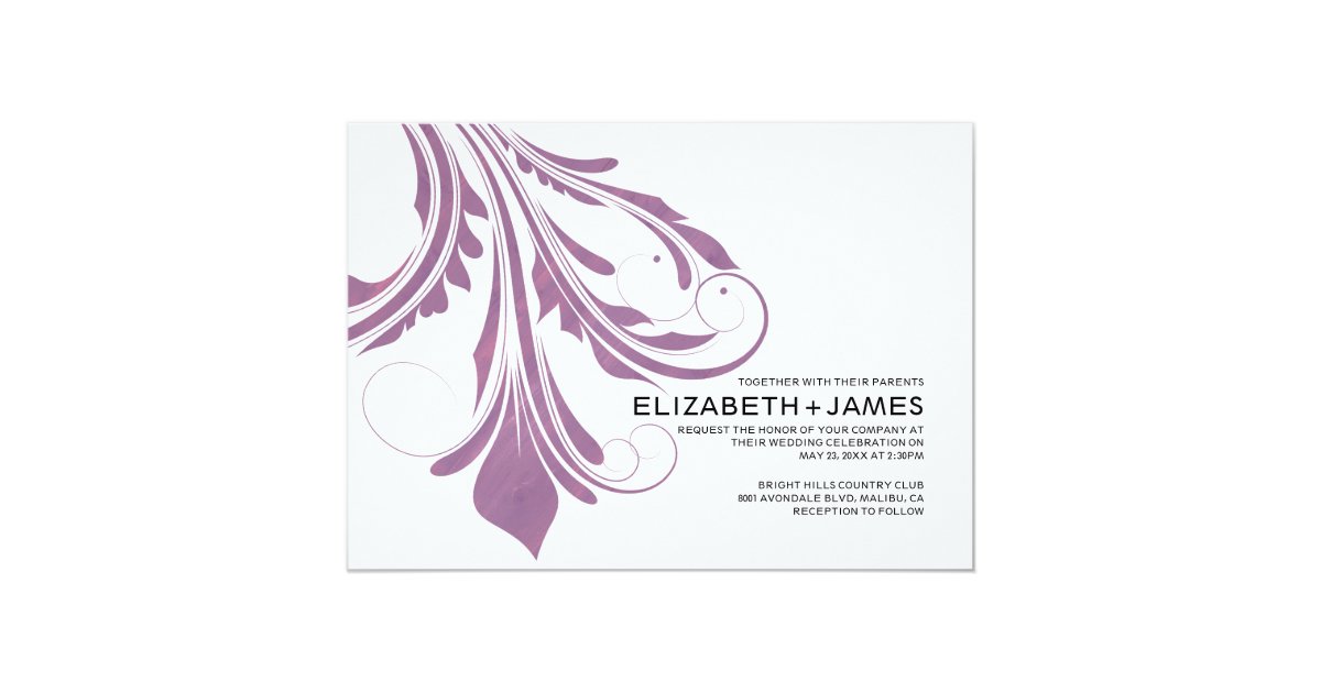 Modern Flourish Wedding Invitations 