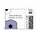 Modern Flower B&W Periwinkle postage stamp by mazarakes Modern Flower B&W Periwinkle postage stamp