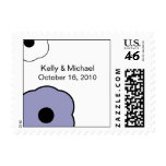 Modern Flower B&W Periwinkle postage stamp