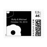 Modern Flower B&W Save the Date postage stamp