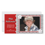 Modern Flower Holiday Photo Card -Red