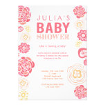 Modern Flowers Baby Shower Invite invitations
