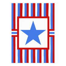 Modern Folk Art American Patriotic Invitation