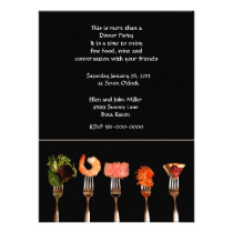 Modern Food on Forks Dinner  Invitation invitations