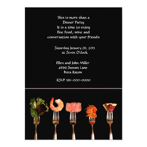 Modern Food on Forks Dinner Invitation Zazzle