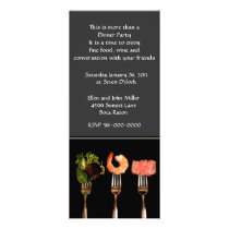 Modern Food on Forks Dinner Party Invitation invitations