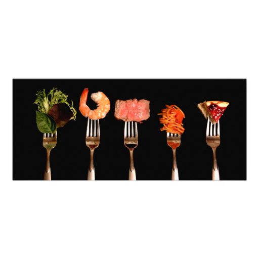 Modern Food on Forks Dinner Party Invitation