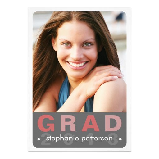 Modern Fun Grad Photo Card Graduation Party (front side)