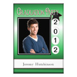 Modern Fun Graduation Party Custom Photo Green Announcement