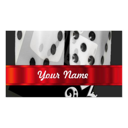 Modern gambling dice business card template (front side)