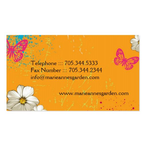 Modern Gardening Business Card (back side)