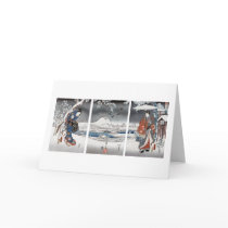 Modern Genji Triptych Greeting Card