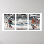 Modern Genji Triptych Poster