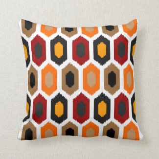 Modern Geometric Autumn Ikat Pillows