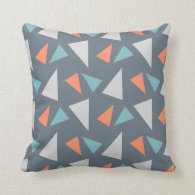 Modern Geometric Triangle Pattern  Gray Pillows