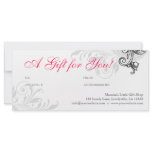 Modern Gift Certificate Retail Floral Coral W Full Color Rack Card