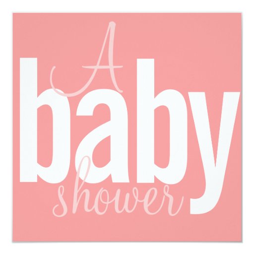 Modern Girl Baby Shower Invitations