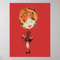 Modern Girl Digital Art Poster