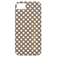 Modern, girly espresso polka dots custom iPhone 5 cases