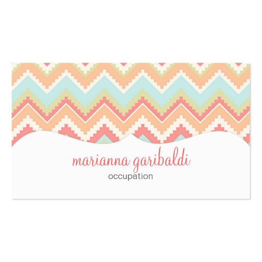Modern Girly Trendy Aztec Print Personalized Business Cards (front side)