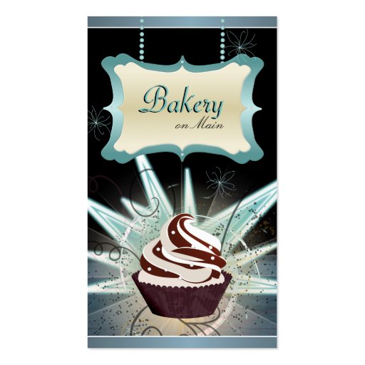 Modern Glowing Bakery & Cupcake Business Card
