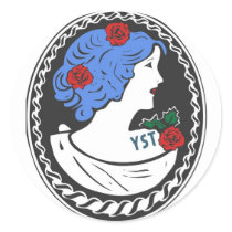 Modern Goddess Round Stickers