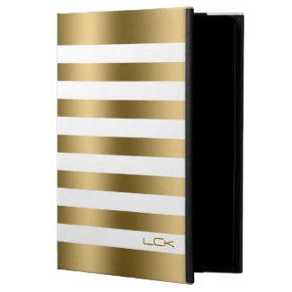 Modern Gold And White Tones Stripes Pattern Powis iPad Air 2 Case