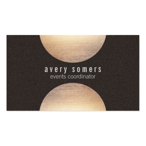 Modern Gold Circle Suede Look Business Card Templates (front side)